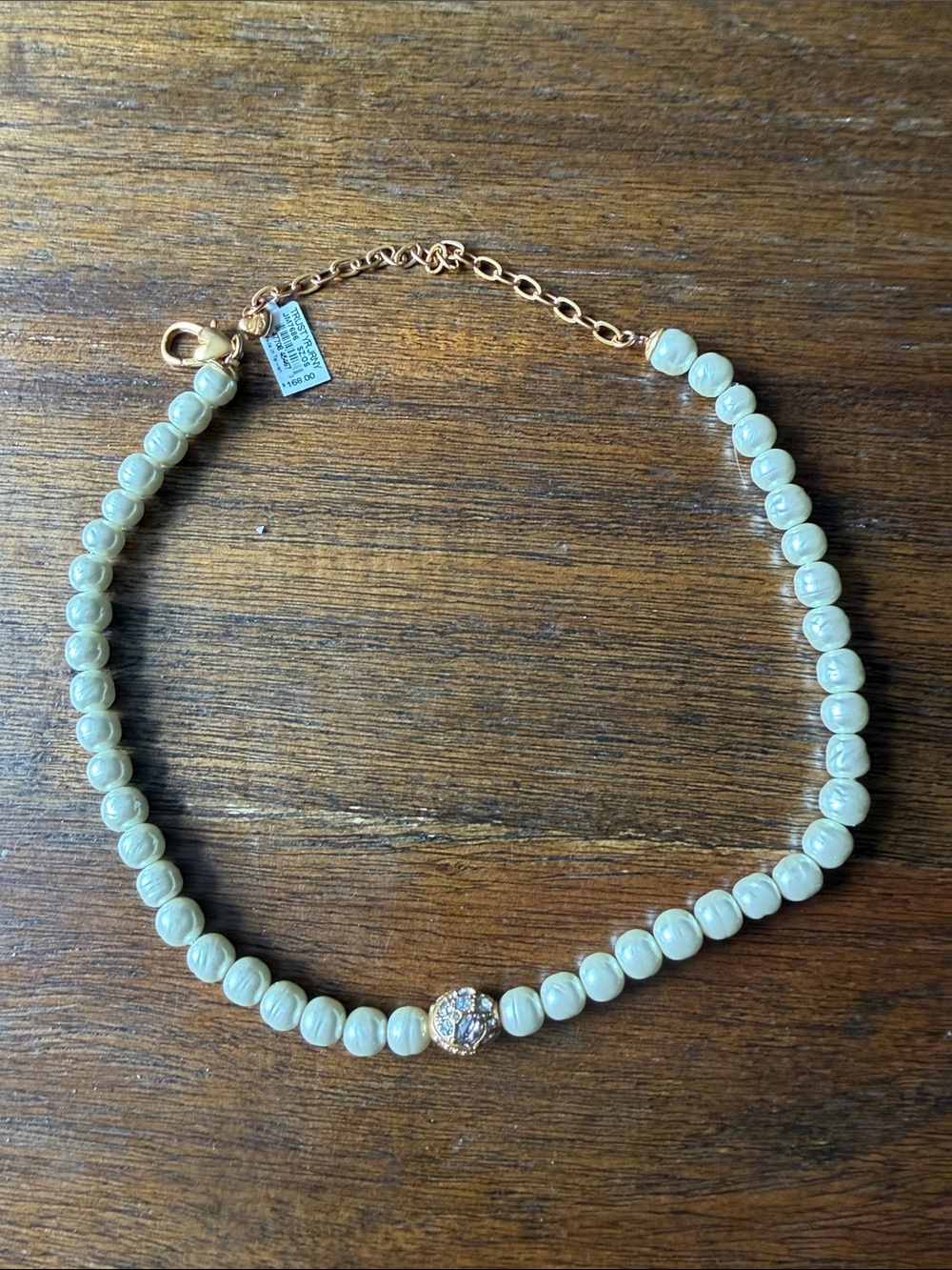 Brighton Cream Pearl Bead Necklace with Gold Accent